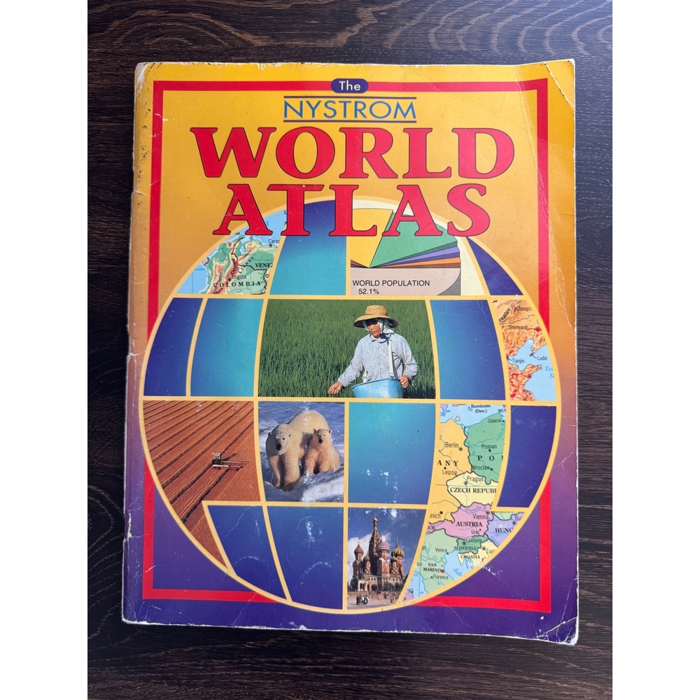 Nystrom World Atlas Hardcover Geography Reference Book‎ Vintage School Edition